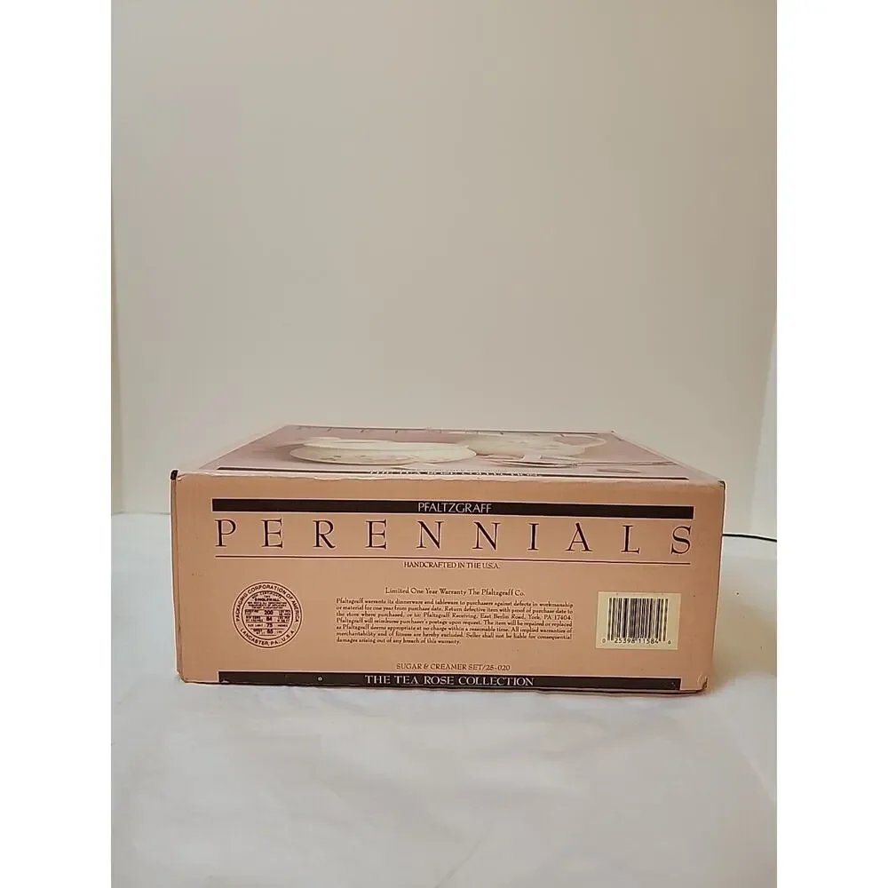 Pfaltzgraff Tea Rose Covered Sugar and Creamer new in box